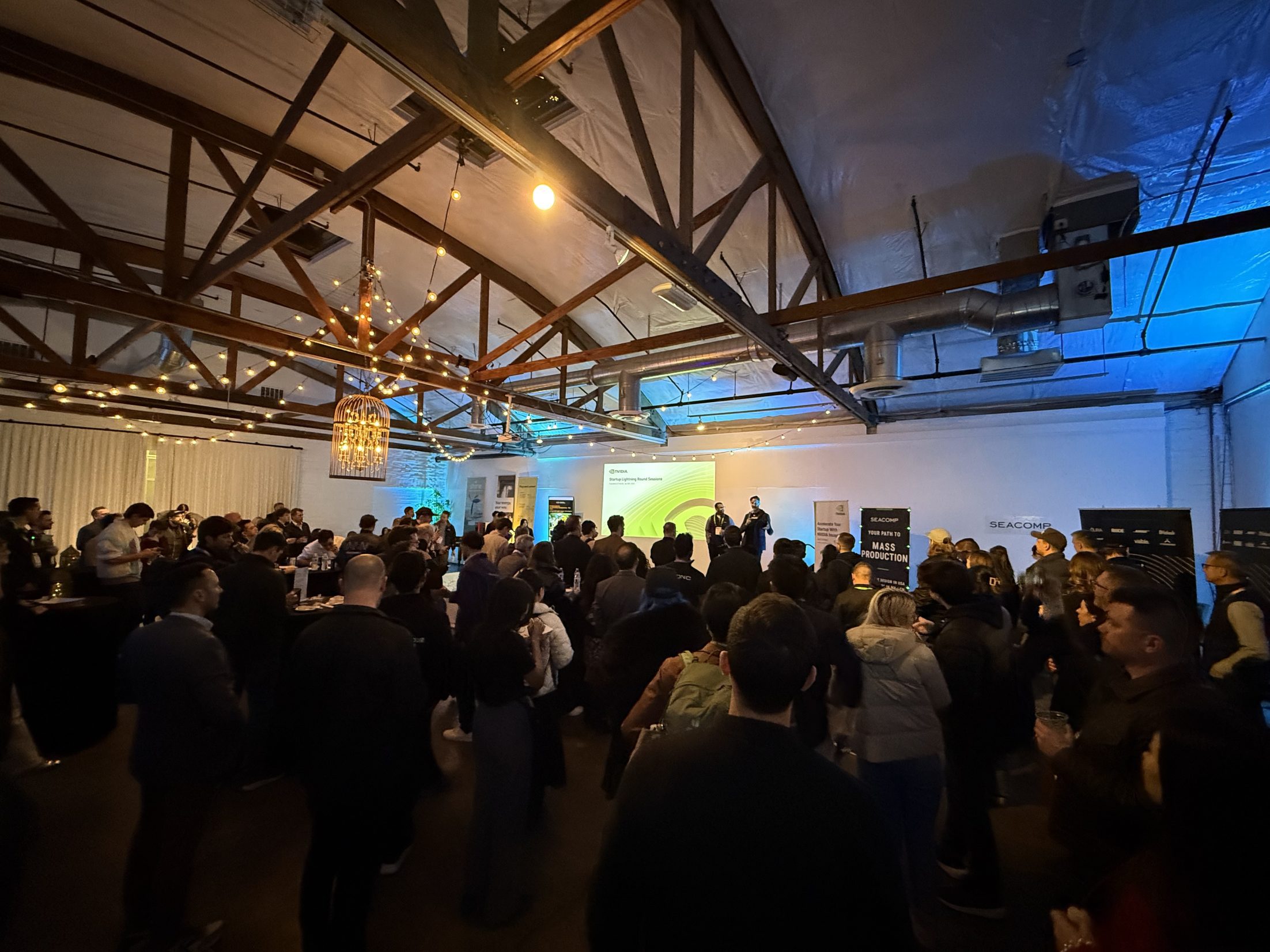 Crowd at the MistyWest Hardtech Forum pitch showcase during CES 2026.